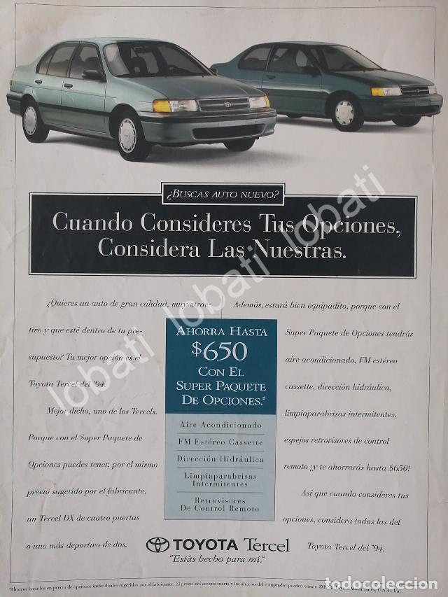 Sammeln von Plakaten: CARTEL ANTIGUO ORIGINAL DE AUTOS TOYOTA TERCEL 1994 /988