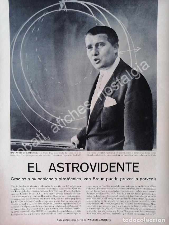 Sammeln von Plakaten: CARTEL ANTIGUO ORIGINAL DE NOTA SOBRE EL CIENTIFICO WERNHER VON BRAUN 1950s