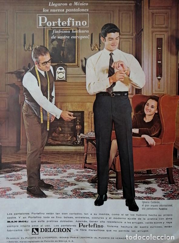 Sammeln von Plakaten: CARTEL ANTIGUO ORIGINAL DE FUTBOLISTA NACHO CALDERON Y PANTALONES PORTEFINO 1968 /FEP 2
