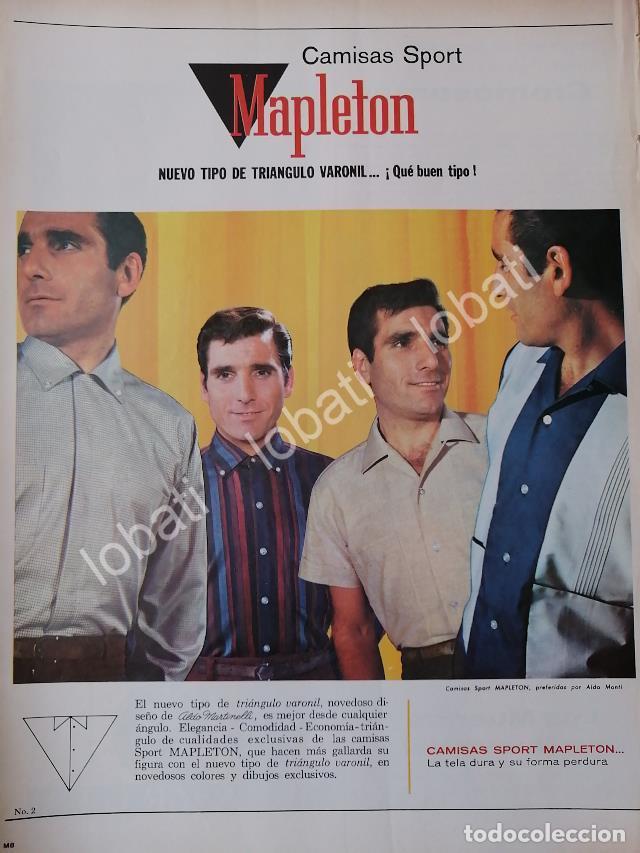 Sammeln von Plakaten: CARTEL ANTIGUO ORIGINAL DE ALDO MONTI Y CAMISAS MAPLETON 1965 /FEP 6