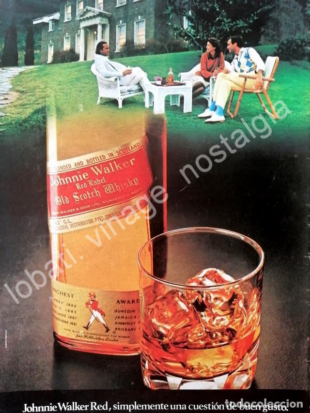 Sammeln von Plakaten: CARTEL ANTIGUO ORIGINAL DE WHISKY JHONNIE WALKER RED LABEL 1980s /9