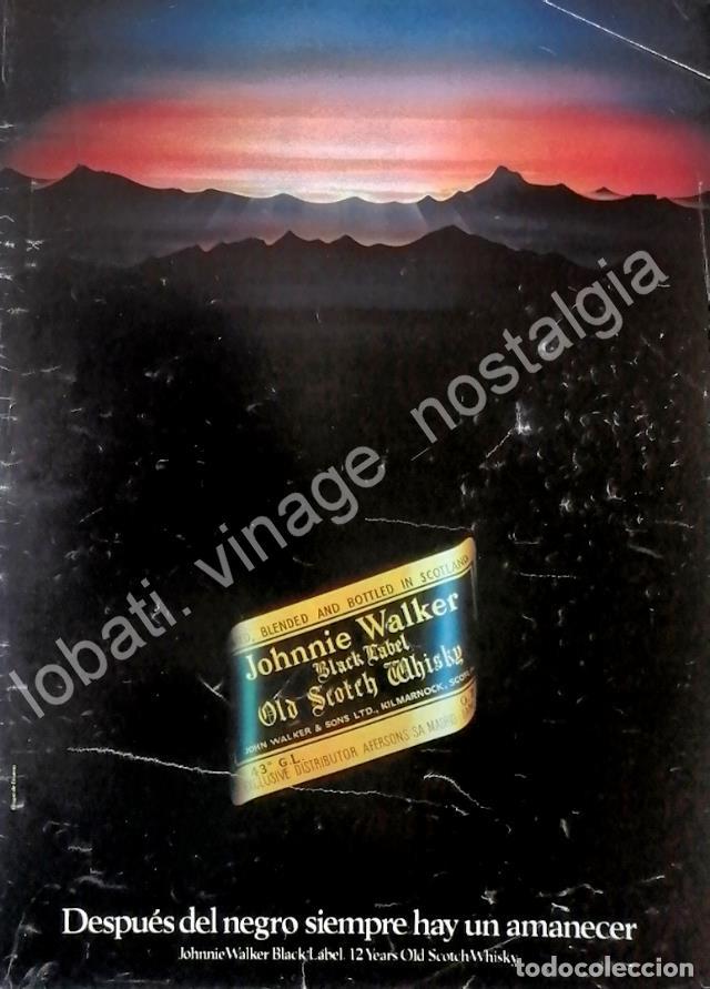 Sammeln von Plakaten: CARTEL ANTIGUO ORIGINAL DE WHISKY JHONNIE WALKER BLACK LABEL 1980s /11