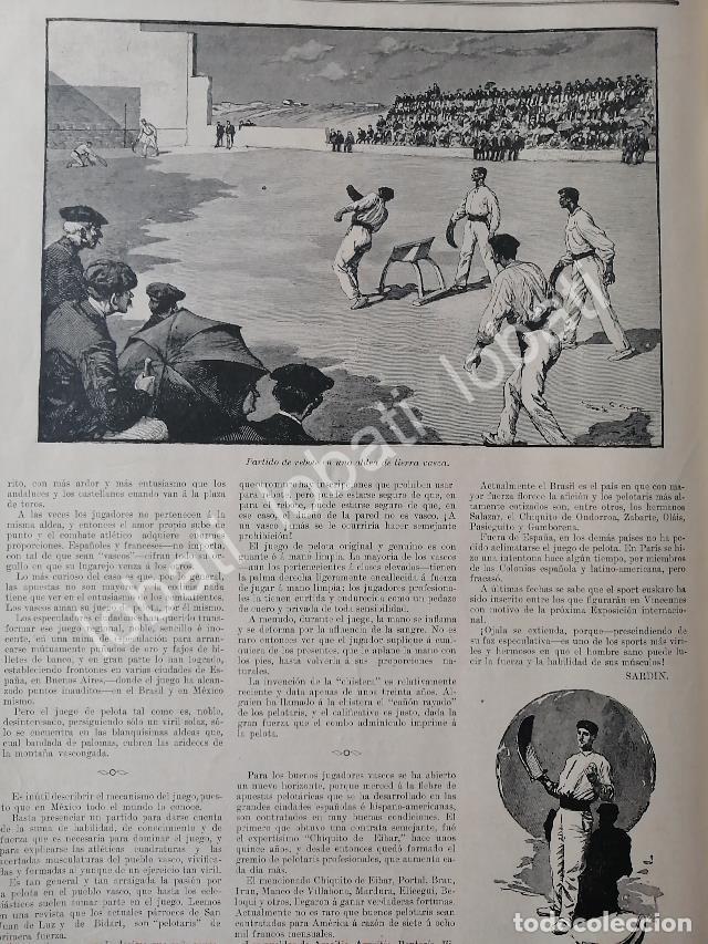 Sammeln von Plakaten: CARTEL ANTIGUO ORIGINAL DE EL JUEGO DE PELOTA VASCA 1899 / DPT