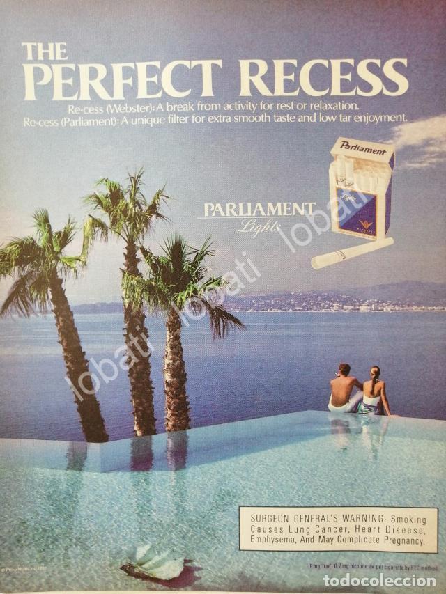 Sammeln von Plakaten: CARTEL ANTIGUO ORIGINAL DE CIGARROS PARLIAMENT LIGHTS 1990