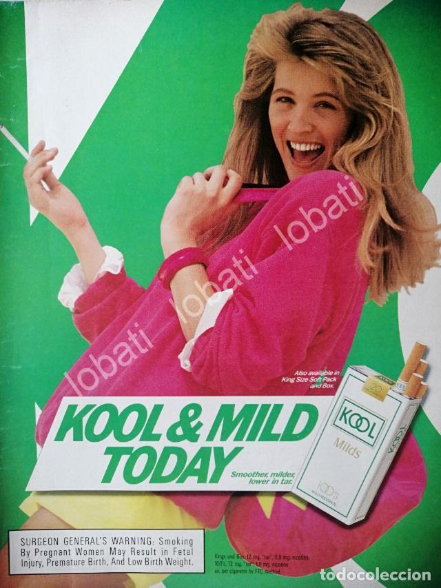 Sammeln von Plakaten: CARTEL ANTIGUO ORIGINAL DE CIGARROS KOOL 100s 1990