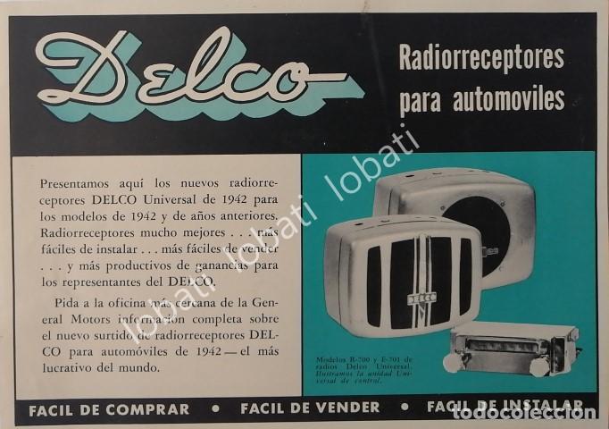 Sammeln von Plakaten: CARTEL ANTIGUO ORIGINAL DE MINI CARTEL RADIOS DELCO 1950s / MUY RARO / 270