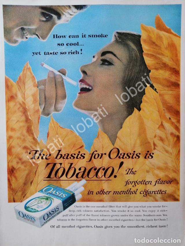 Sammeln von Plakaten: CARTEL ANTIGUO ORIGINAL DE CIGARROS OASIS MENTHOL 1960s 2