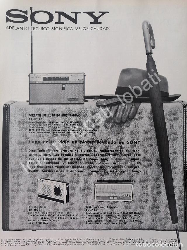 Collezionismo di affissi: CARTEL ANTIGUO ORIGINAL DE DE RADIOS SONY TR-815B Y MAS 1960s /310