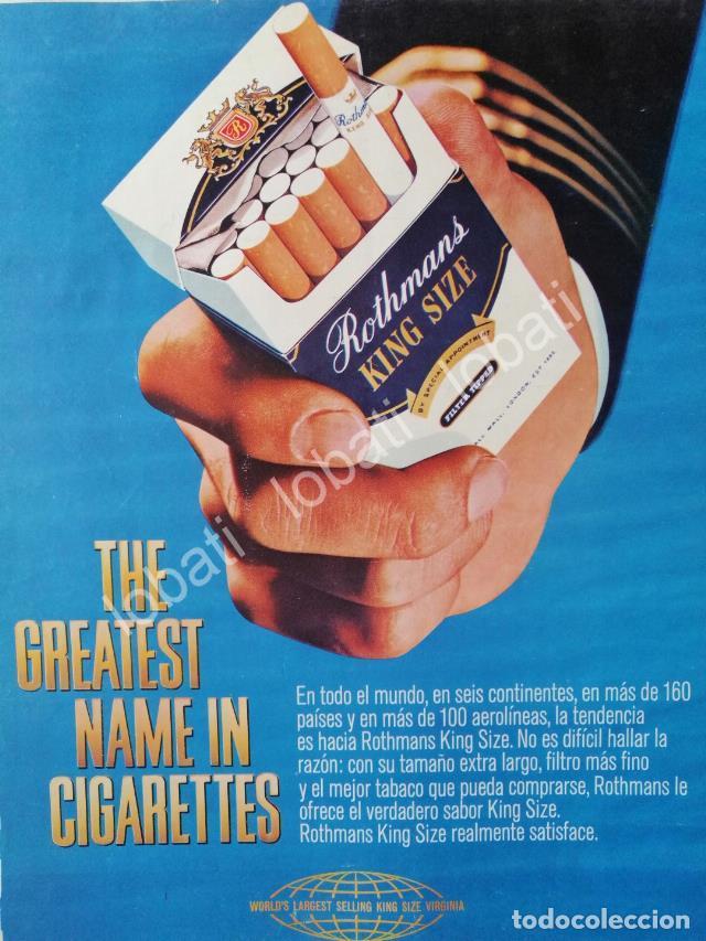 Collezionismo di affissi: CARTEL ANTIGUO ORIGINAL DE CIGARROS ROTHMANS KING SIZE 1968