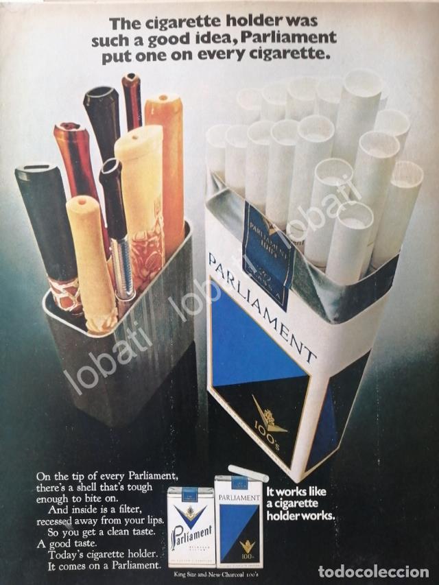 Collezionismo di affissi: CARTEL ANTIGUO ORIGINAL DE CIGARROS PARLIAMENT 100s /3 1970