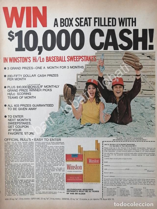 Collezionismo di affissi: CARTEL ANTIGUO ORIGINAL DE PROMOCION CIGARROS WINSTON 1970