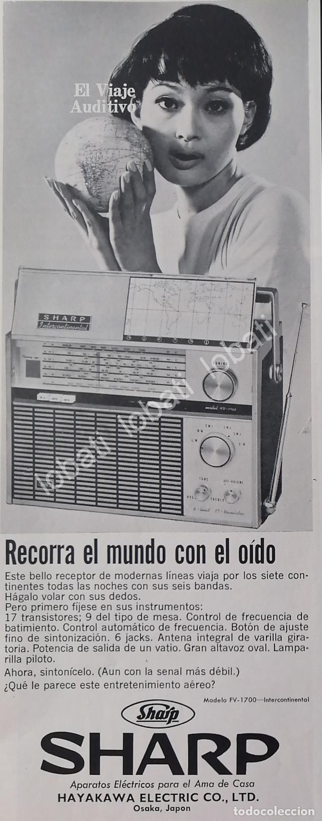 Collezionismo di affissi: CARTEL ANTIGUO ORIGINAL DE RADIOS SHARP FV-1700 INTERCONTINENTAL 1965 /318