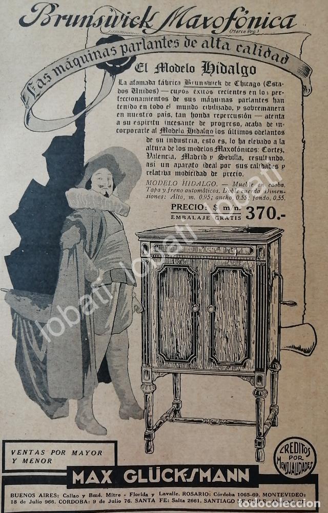 Collezionismo di affissi: CARTEL ANTIGUO ORIGINAL DE RADIOS BRUNSWICK 1927 /319