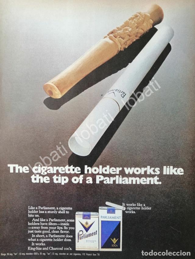 Collezionismo di affissi: CARTEL ANTIGUO ORIGINAL DE CIGARROS PARLIAMENT 1970 /2