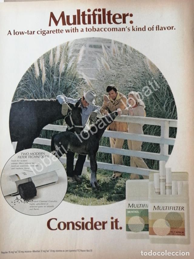 Collezionismo di affissi: CARTEL ANTIGUO ORIGINAL DE CIGARROS MULTIFILTER 1970 / RARO