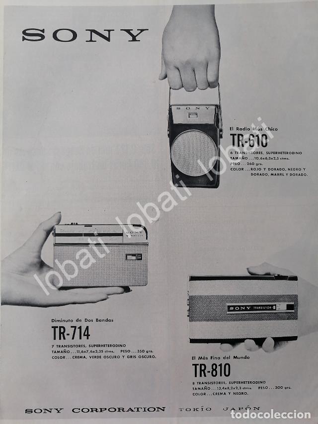 Collezionismo di affissi: CARTEL ANTIGUO ORIGINAL DE RADIOS SONY DE BOLSILLO SERIE TR / 1955 /344