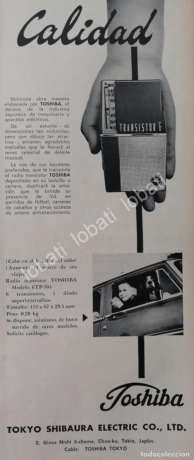 Collezionismo di affissi: CARTEL ANTIGUO ORIGINAL DE RADIOS DE BOLSILLO TOSHIBA 6TP-304 1959 /348