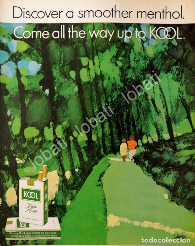 Collezionismo di affissi: CARTEL ANTIGUO ORIGINAL DE CIGARROS KOOL 1971 PUBLICIDAD ARTISTICA / RARO