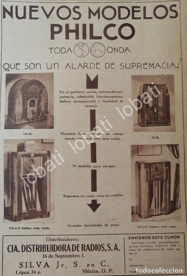 Collezionismo di affissi: CARTEL ANTIGUO ORIGINAL DE MINI CARTEL RADIOS PHILCO 1935 /390