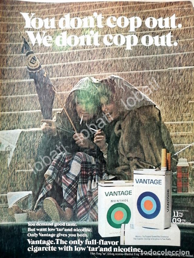 Collezionismo di affissi: CARTEL ANTIGUO ORIGINAL DE CIGARROS VANTAGE 1970