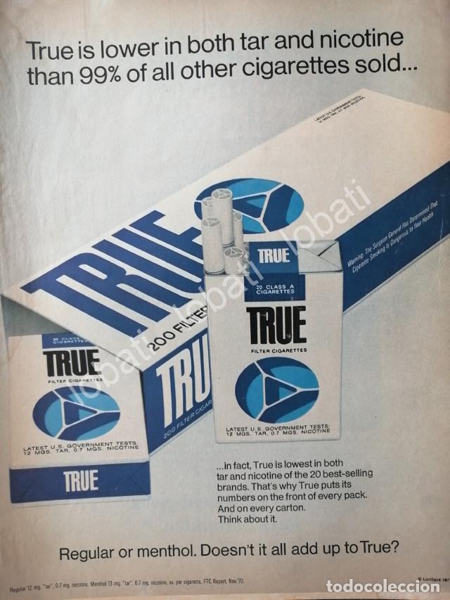 Collezionismo di affissi: CARTEL ANTIGUO ORIGINAL DE CIGARROS TRUE 1970 /2