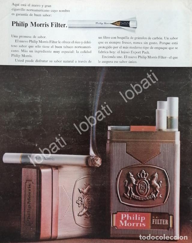 Collezionismo di affissi: CARTEL ANTIGUO ORIGINAL DE CIGARROS PHILIP MORRIS 1960s /6