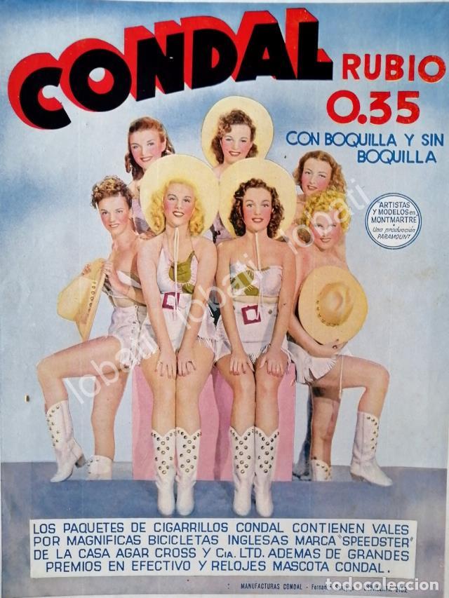 Collezionismo di affissi: CARTEL ANTIGUO ORIGINAL DE CIGARROS CONDAL Y ARTISTAS DE PARAMOUNT PICTURES 1939 /RARO