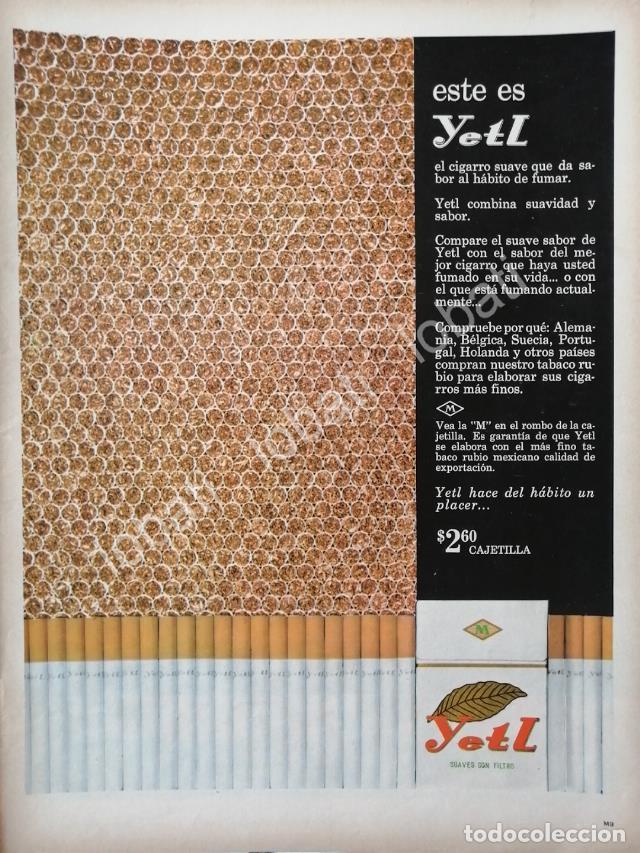 Colecionismo de cartazes: CARTEL ANTIGUO ORIGINAL DE CIGARROS YETL 1960s /3