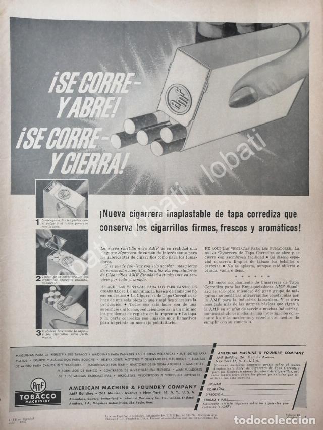 Colecionismo de cartazes: CARTEL ANTIGUO ORIGINAL DE CAJA PARA CIGARROS AMERICAN MACHINES 1957 /RARO 3