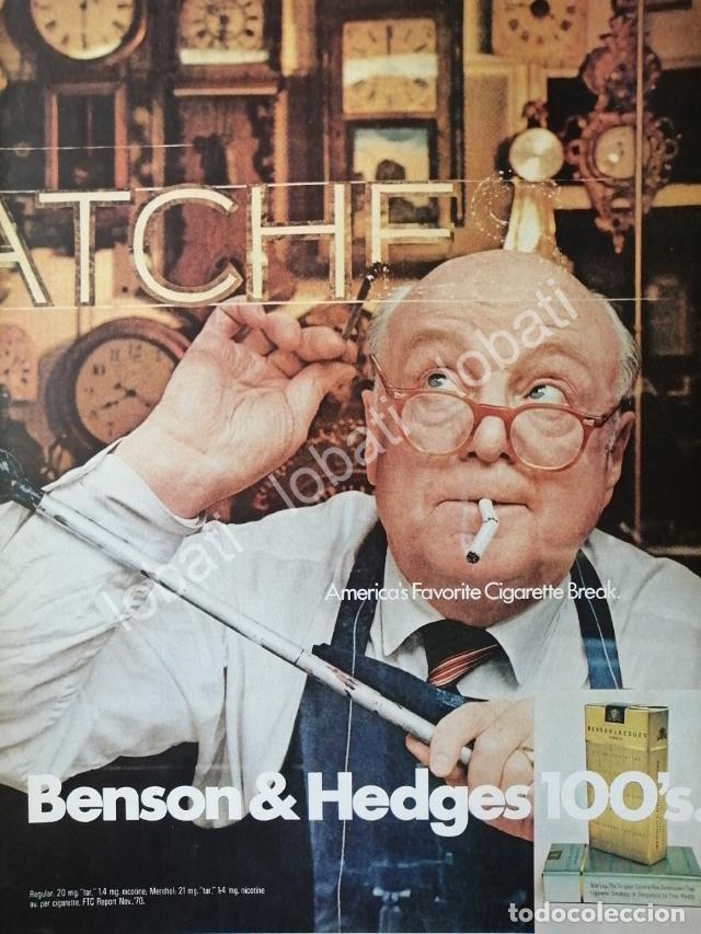 Colecionismo de cartazes: CARTEL ANTIGUO ORIGINAL DE CIGARROS BENSON & HEDGES 1970 /6