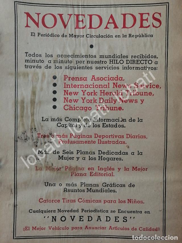 Colecionismo de cartazes: CARTEL ANTIGUO ORIGINAL DE AFICHE DE PERIODICOS NOVEDADES 1942. / N90