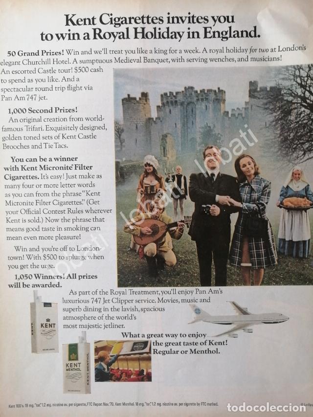 Sammeln von Plakaten: CARTEL ANTIGUO ORIGINAL DE CIGARROS KENT MENTHOL 1971 /10