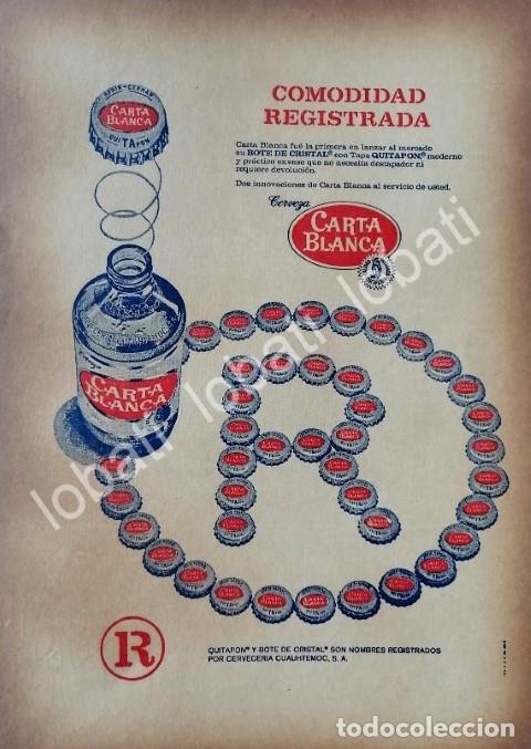 Sammeln von Plakaten: CARTEL ANTIGUO ORIGINAL DE LANZAMIENTO DE CERVEZA CARTA BLANCA QUITAPON 1969 /229