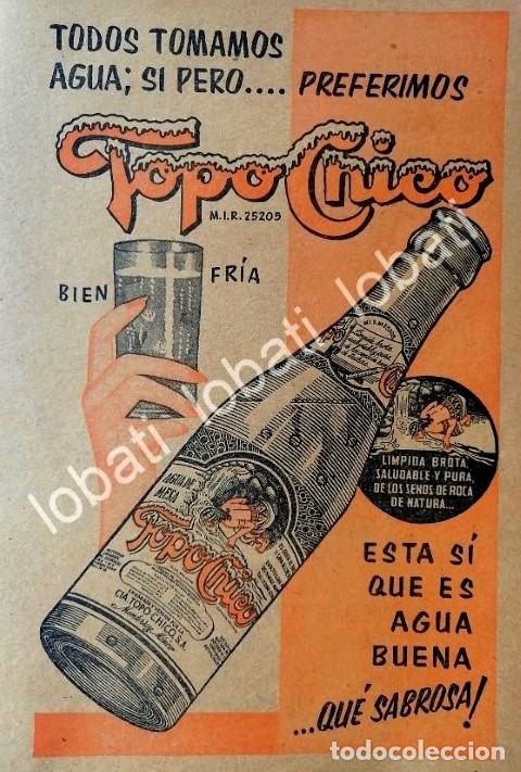 Sammeln von Plakaten: CARTEL ANTIGUO ORIGINAL DE REFRESCO AGUA MINERAL TOPO CHICO 1957 /236
