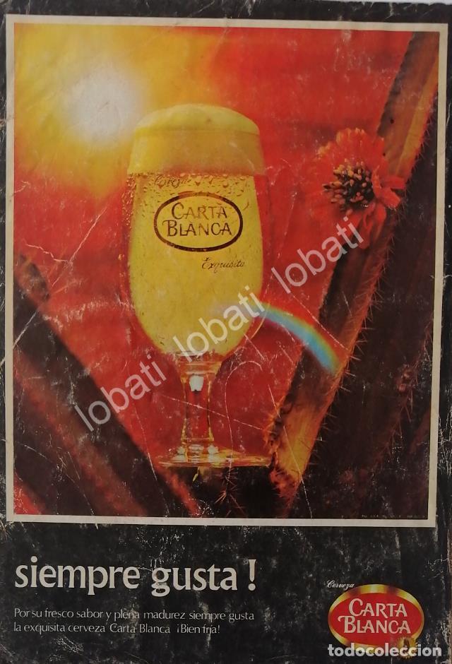 Sammeln von Plakaten: CARTEL ANTIGUO ORIGINAL DE CERVEZA CARTA BLANCA 1960s MINI CARTEL /6
