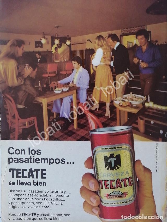 Sammeln von Plakaten: CARTEL ANTIGUO ORIGINAL DE CERVEZA TECATE 1980 / MINI CARTEL