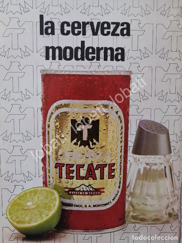 Sammeln von Plakaten: CARTEL ANTIGUO ORIGINAL DE CERVEZA TECATE 1975 / MINI CARTEL /12