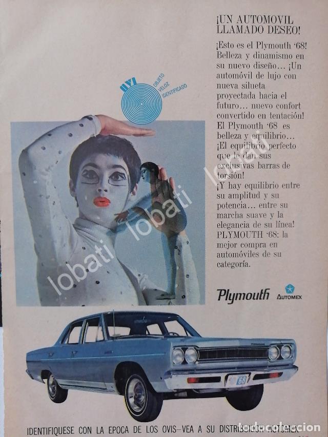 Poster collecting: CARTEL ANTIGUO ORIGINAL DE AUTOS CHRYSLER PLYMOUTH 1968. MINI CARTEL