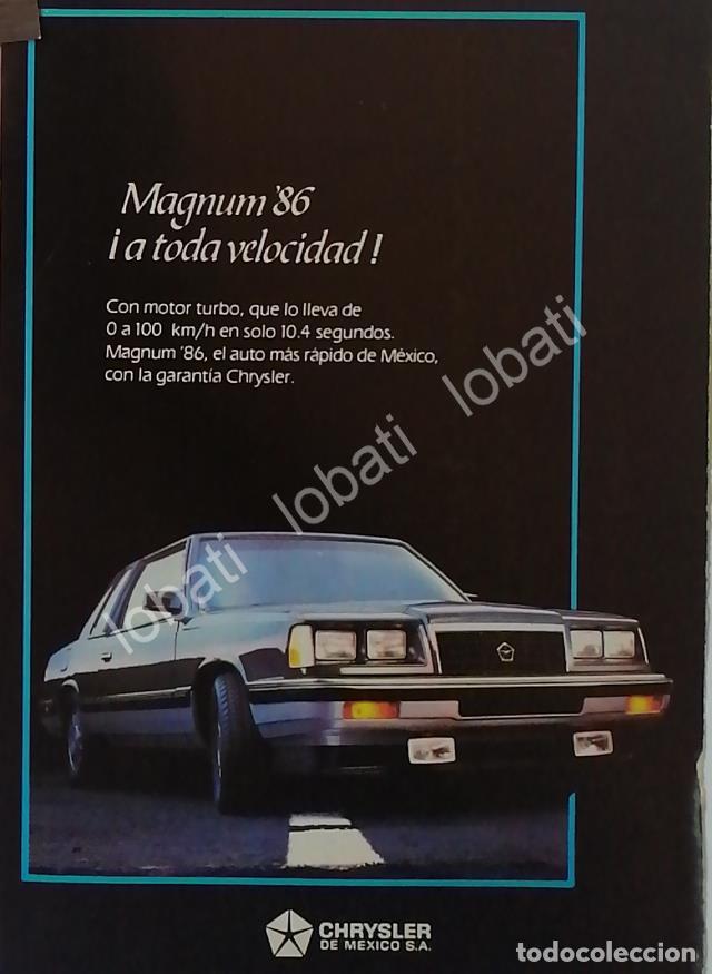 Poster collecting: CARTEL ANTIGUO ORIGINAL DE AUTOS CHRYSLER MAGNUM 1986. MINI CARTEL