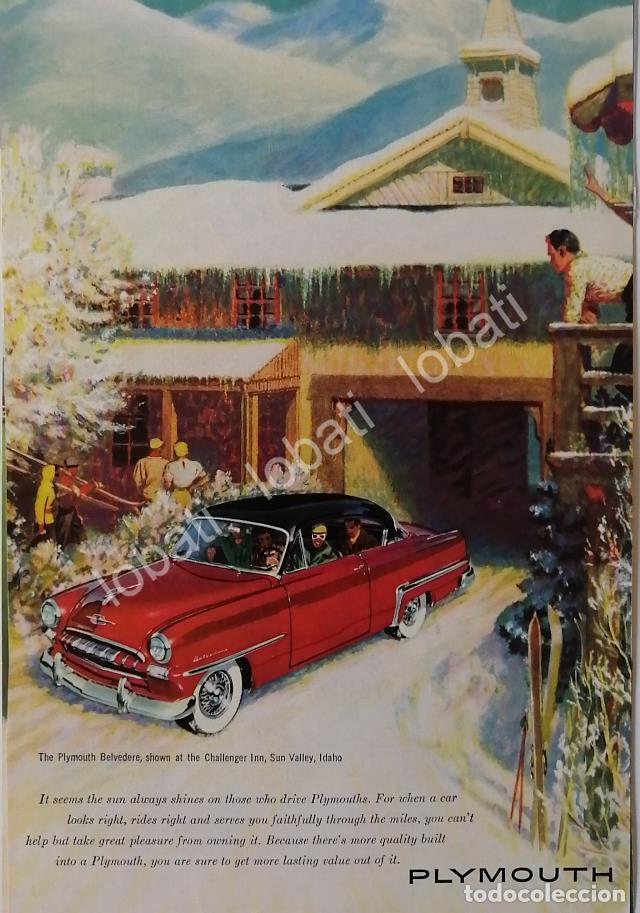 Colecionismo de cartazes: CARTEL ANTIGUO ORIGINAL DE AUTOS CHRYSLER PLYMOUTH 1954 /12