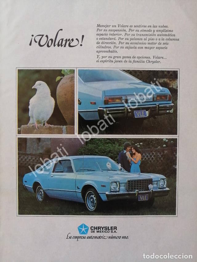 Colecionismo de cartazes: CARTEL ANTIGUO ORIGINAL DE AUTOS CHRYSLER VOLARE 1978