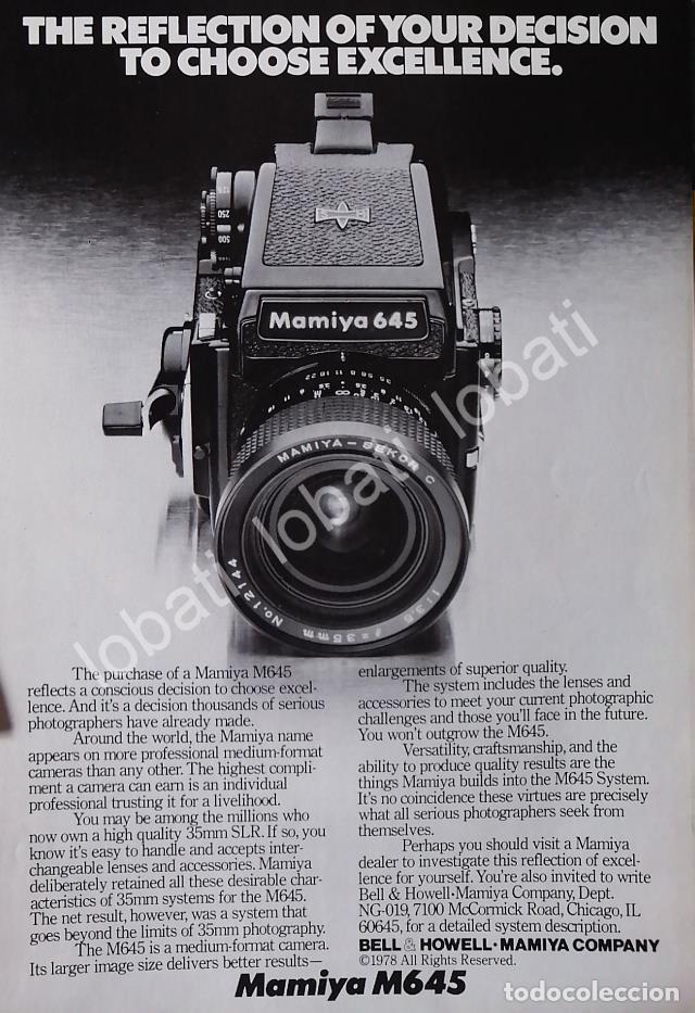 Colecionismo de cartazes: CARTEL ANTIGUO ORIGINAL DE CAMARAS KODAK MAMIYA 645 1978 /480