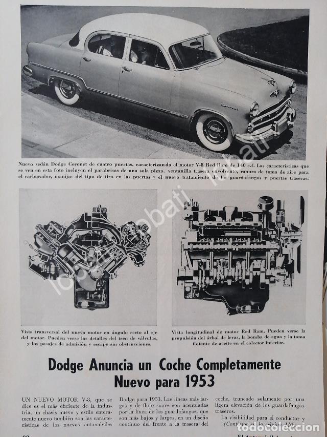 Colecionismo de cartazes: CARTEL ANTIGUO ORIGINAL DE AUTOS CHRYSLER DODGE SEDAN V8 1953 /22
