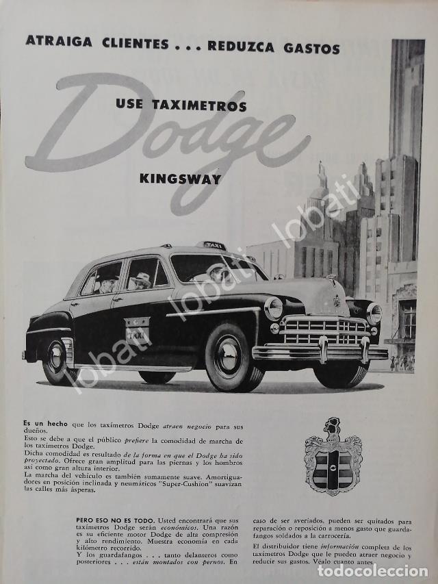 Colecionismo de cartazes: CARTEL ANTIGUO ORIGINAL DE AUTOS DODGE KINGSWAY PARA TAXI 1949 MUY RARO /N59