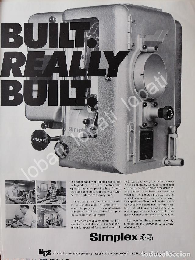 Colecionismo de cartazes: CARTEL ANTIGUO ORIGINAL DE PROYECTOR PARA CINES SIMPLEX 35 1970 /531 MUY RARO