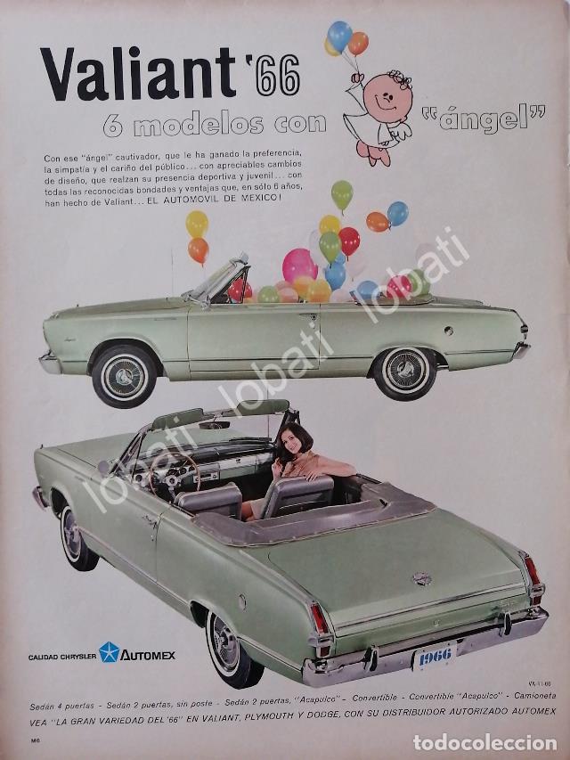 Colecionismo de cartazes: CARTEL ANTIGUO ORIGINAL DE AUTOS CHRYSLER VALIANT 1966 /N72