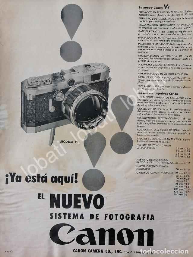 Collezionismo di affissi: CARTEL ANTIGUO ORIGINAL DE CAMARAS FOTOGRAFICAS CANON VT 1956 /584