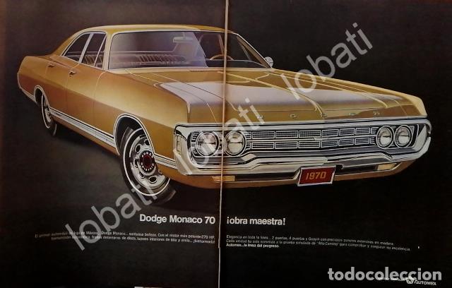 Collezionismo di affissi: CARTEL ANTIGUO ORIGINAL DE AUTOS CHRYSLER DODGE MONACO 1970/ N75