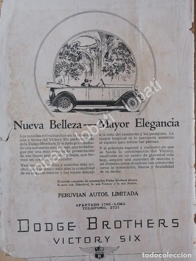 Collezionismo di affissi: CARTEL ANTIGUO ORIGINAL DE AUTOS DODGE BROTHERS VICTOR SIX 1928 / RARO/ N85