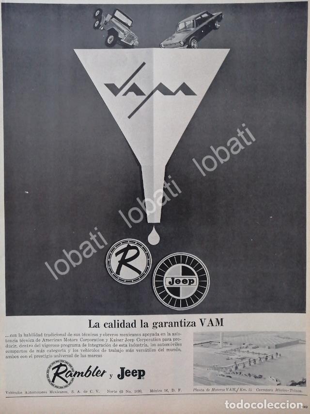 Collezionismo di affissi: CARTEL ANTIGUO ORIGINAL DE PLANTA DE AUTOS RAMBLER Y JEEP TOLUCA 1960s